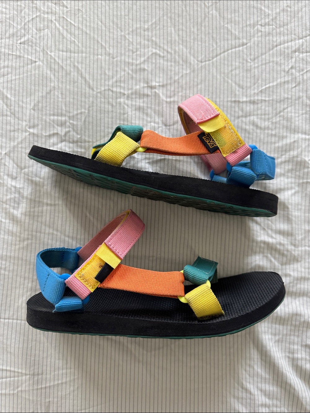 Teva Multi-Color Strap Sandals - Pink, Teal & Yellow - Picture 2 of 3